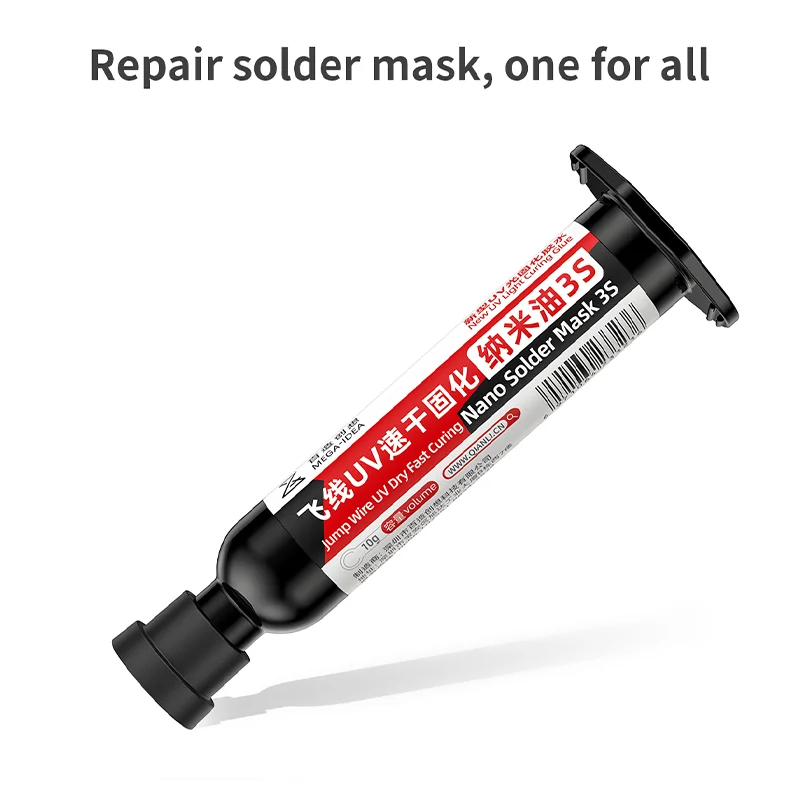 MEGA-IDEG Nano Solder Mask 3S Jump Wire UV Dry Fast Curing New UV light speed glue For Mainboard Repair Flying Wire Special Glue