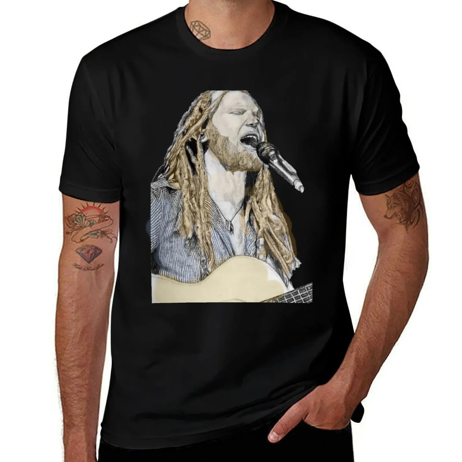 Newton Faulkner Drawing Tee (With a Splash of Colour!!) T-Shirt Soft Casual Short Sleeve Cotton Tee T-Shirt