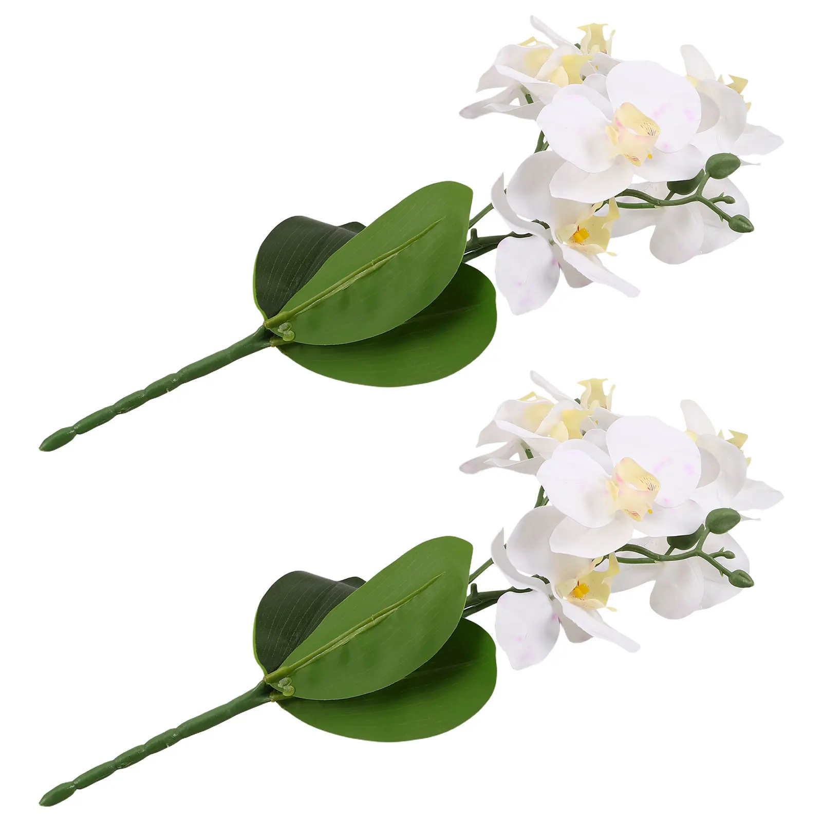 

2 Pcs Simulation Phalaenopsis Artificial Flowers Orchid Potted Plants Stems Fake Orchids