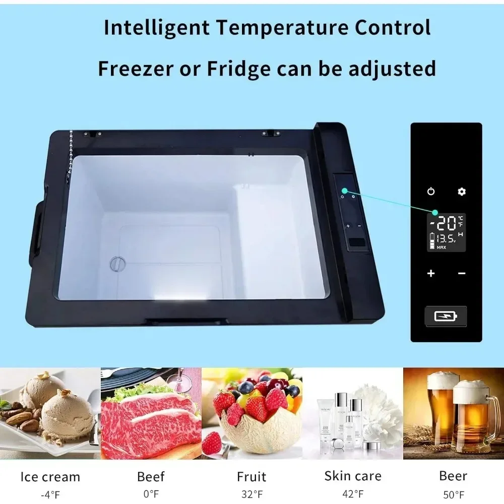 Car Refrigerator Cooler, 12 Volt Car Freezer, Car Battery Protection, Faster Cooling, Portable Refrigerator Cooler