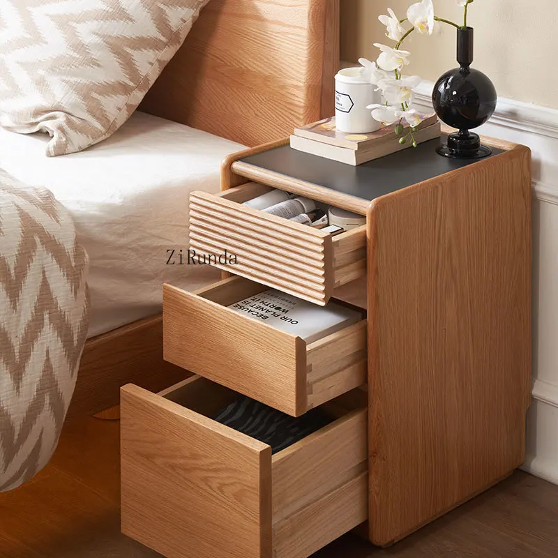 درج تخزين أثاث غرفة النوم طاولة بجانب السرير من الخشب الصلب بأحجام مختلفة طاولة بجانب السرير اختيارية