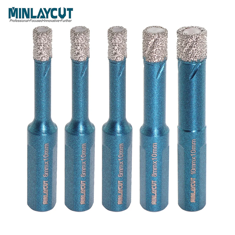 

MINLAYCUT Drilling Bit Set 5pcs/kit 6/6/6/8/10mm Tile Diamond Drill Bit Set for Porcelain Ceramic Granite Core Bit Hole Saw