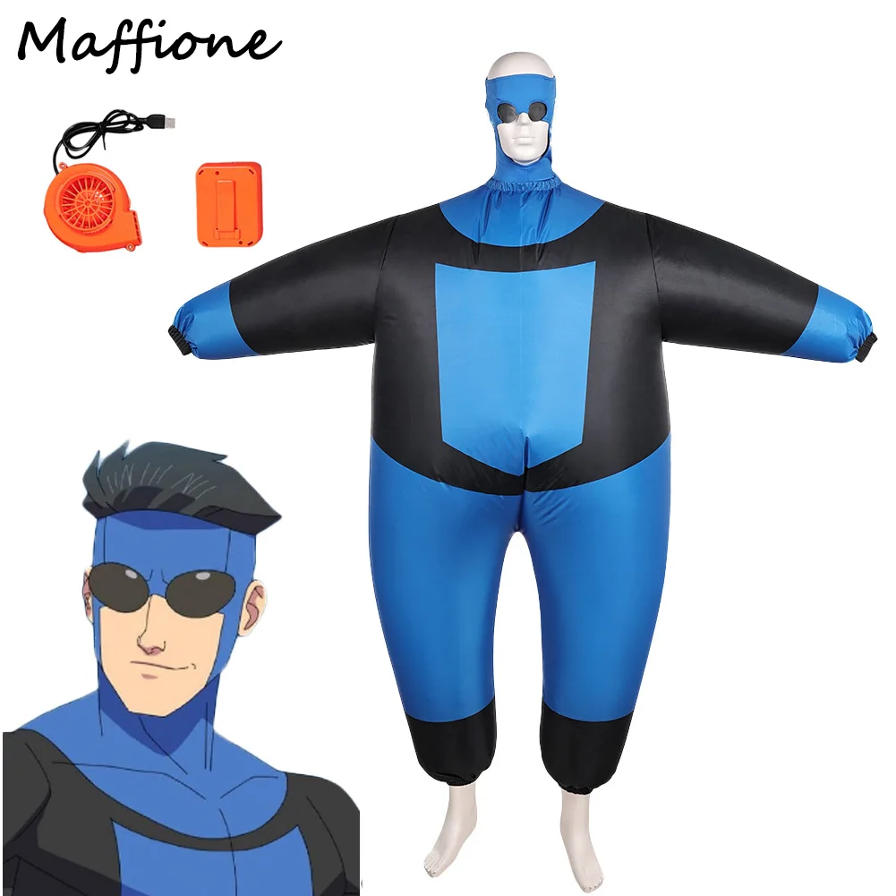

Cartoon Invincible Role Mark Grayson Inflatable Clothing Costume Men Funny Outfits Uniform Halloween Carnival Disguise Suits