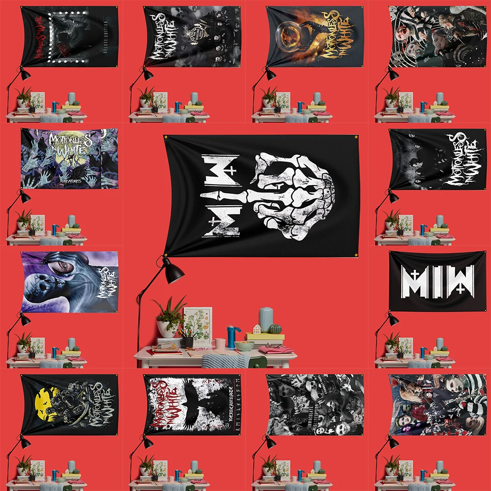 

Motionless In White Inspired Rock Music Flag 3x5 FT 90x150cm Polyester Decorative Banner Tapestry For Music Fans Bedroom Wall De