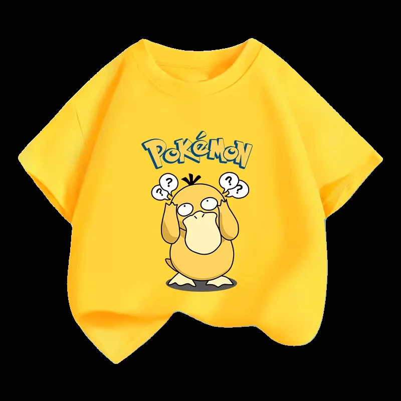 

Pok É Mon модная детская футболка с мультяшным принтом, летняя повседневная модная детская одежда из чистого хлопка с короткими рукавами