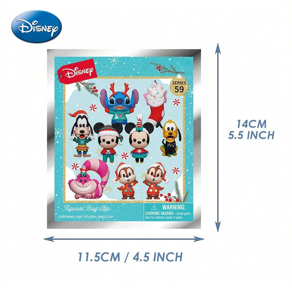 Disney-bolsa ciega de PVC con licencia oficial, llavero con caja, Mickey Minnie, Goofy Stitch, regalo coleccionable, bolsa ciega de Disney, 1 ud.