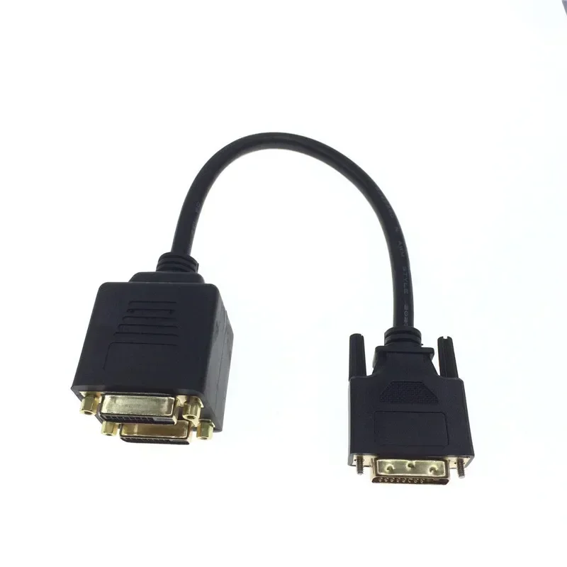 1x2 kabel adaptor Splitter DVI 1-DVI pria ke DVI24 + 1 Wanita 24K konektor emas untuk HD1080P HDTV proyektor PC Laptop