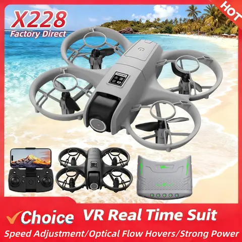 2026New X228 VR Drone 8K HD Optical Flow Hovers Headless Mode Helicopter 360° Flip Quadcopter Toys Mini Drone Fors Kid Toy Gifts