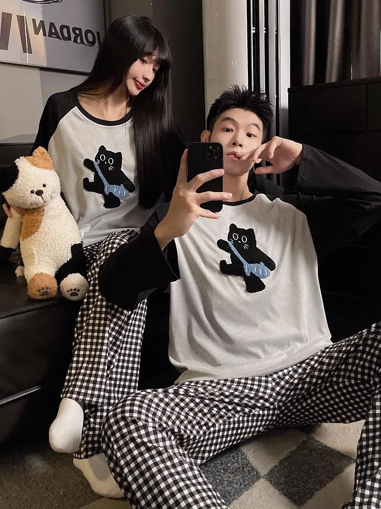 cute-pattern-couples-matching-long-sve-cotton-pajamas-home-clothes-men-women-sle-spring-autumn-season-comfortable-sl