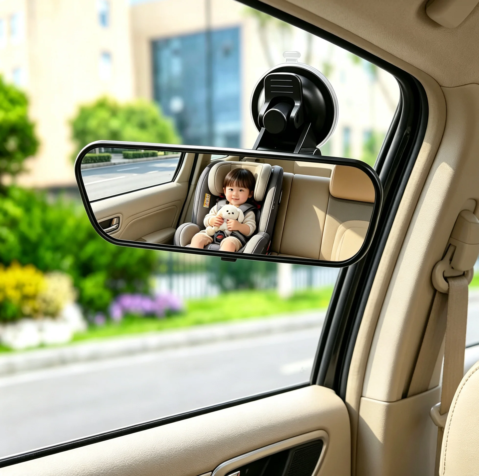 Car Interior Rear View Mirror 360° Rotates Rear Mirror Wide-angle Mirror Adjustable Suction Cup Universal Auto Accessories