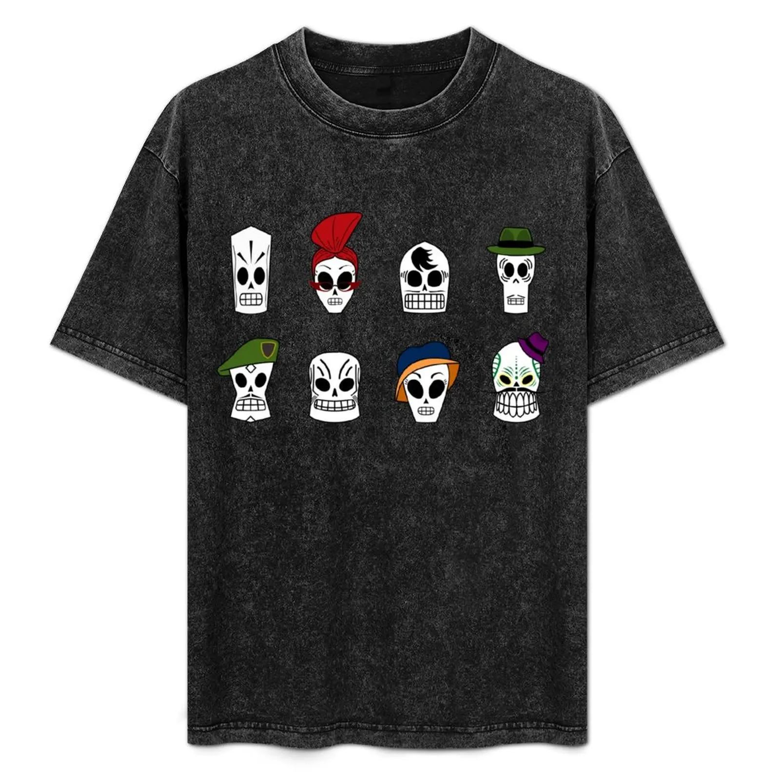 

Grim Fandango Skulls T-Shirt Big and Tall Crew Neck Tee
