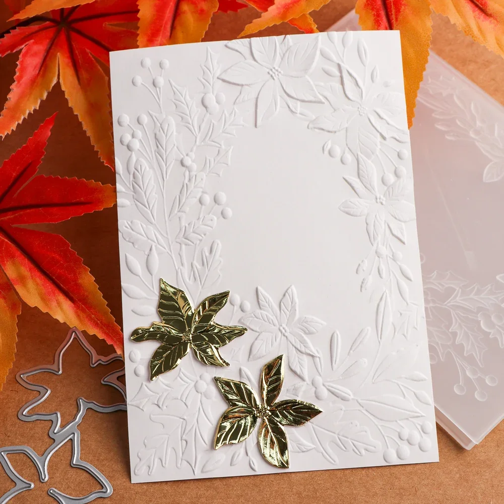 

3D рельефная папка с цветочным тиснением и цветочным узором в виде листьев, пластиковые папки с тиснением для изготовления карт, скрапбукинга, другие поделки из бумаги