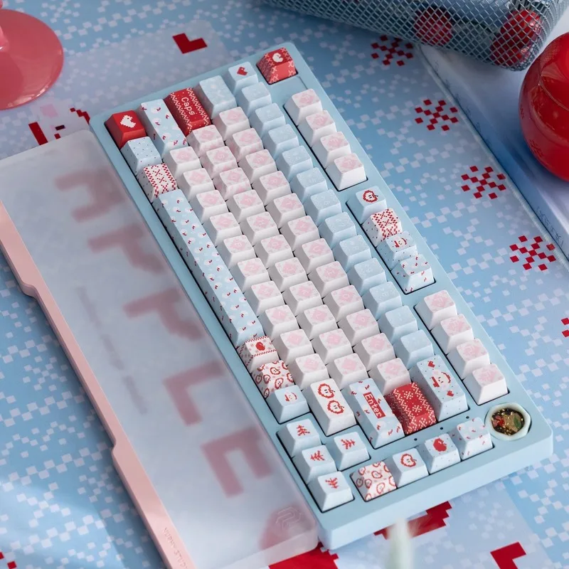 frosty-apple-keycap-bleu-rose-bleu-clair-frais-et-rafraichissant-couleur-correspondant-keycap-wootingmade68-clavier-mecanique-keycaps