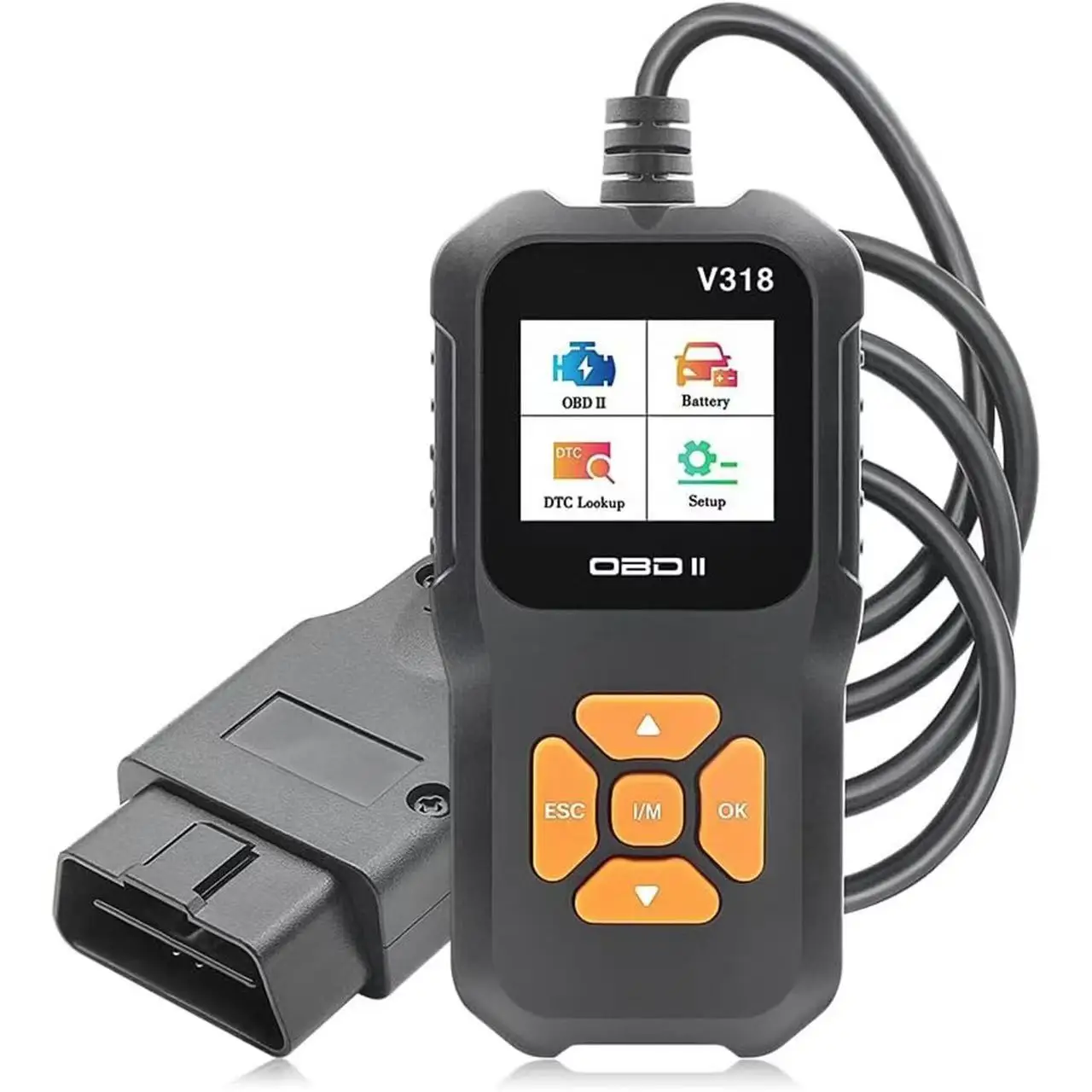 V318 Auto Diagnostic Tool Scanner Automobile Battery Tester OBD2 Automobile Clear Fault Detects Support Multiple Languages