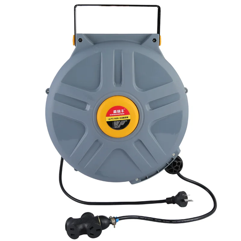 Automatic Retractable Hose Reel All Copper 15M Electric Cable Wire Hose Reel Electric Hose Reel With Working Lamp for Garage