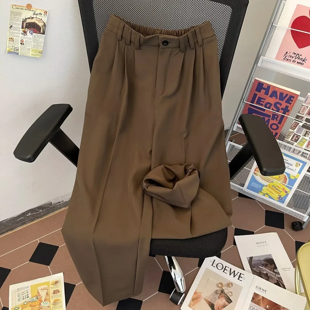Summer Thin Elastic Waist Men's Clothing Retro Suit Pants Trendy Drape Casual Pants