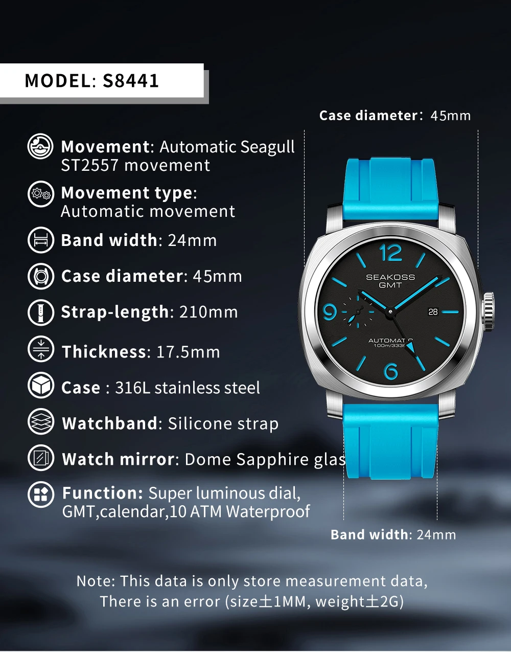 SEAKOSS Jam Tangan GMT Menyela - Waterproof Diving Watch ulasan dan harga