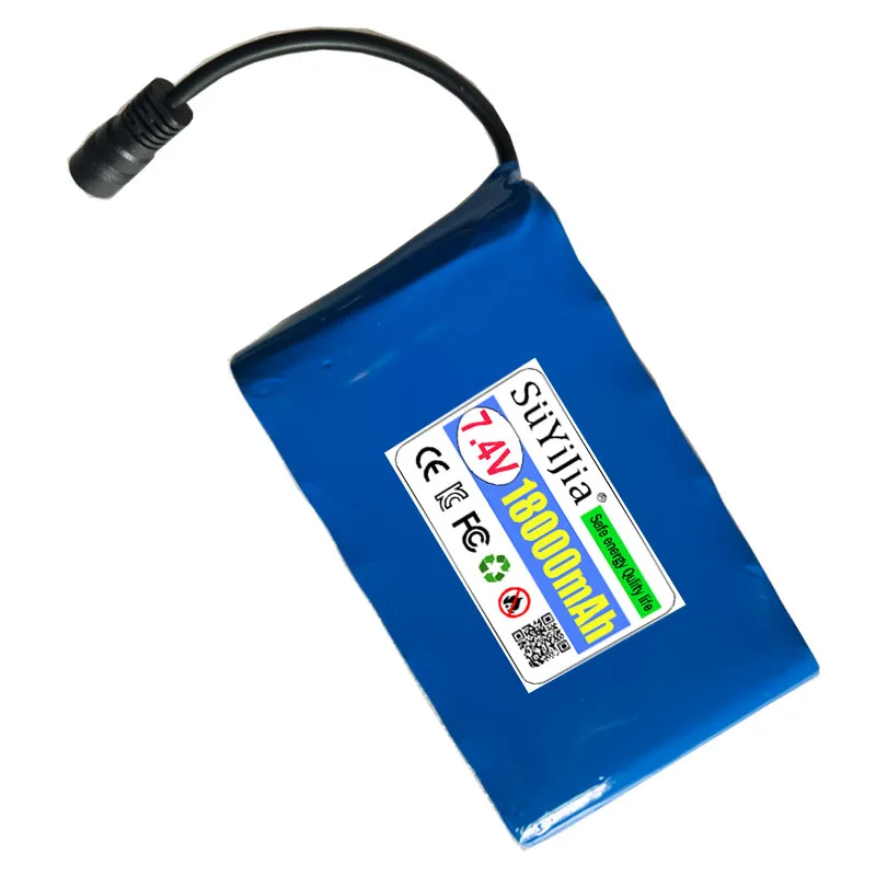 18650 Lithium Battery Pack 7.4V 18000mAh High-power Battery Used for Making Nest Boats, Net Boats, Model Remote Control Cars