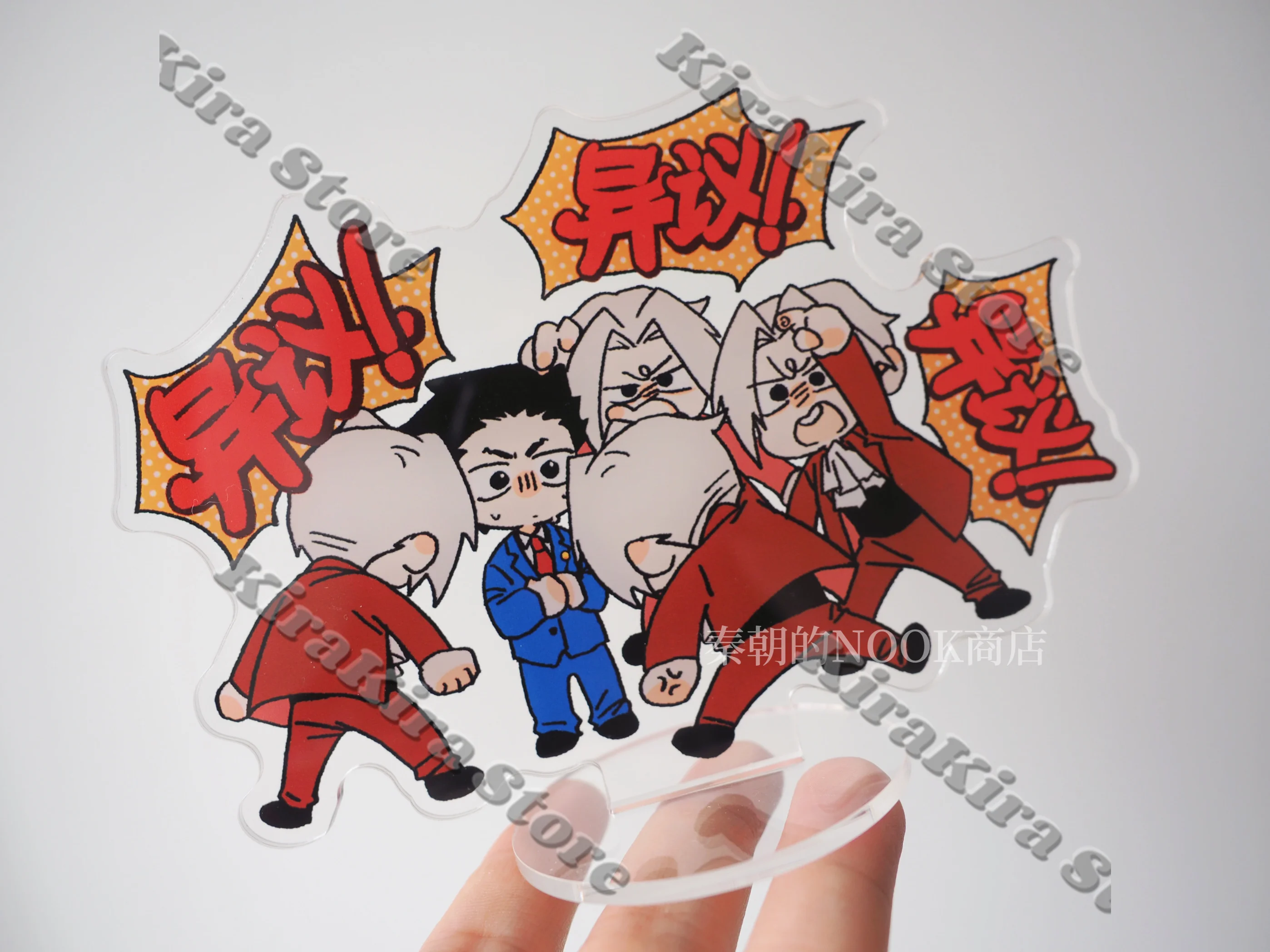 Miles Edgeworth Phoenix Wright Ace Attorney-placa de pie de Anime, soporte acrílico Kawaii, letrero de 15cm, decoración para coleccionar, regalo Adorable