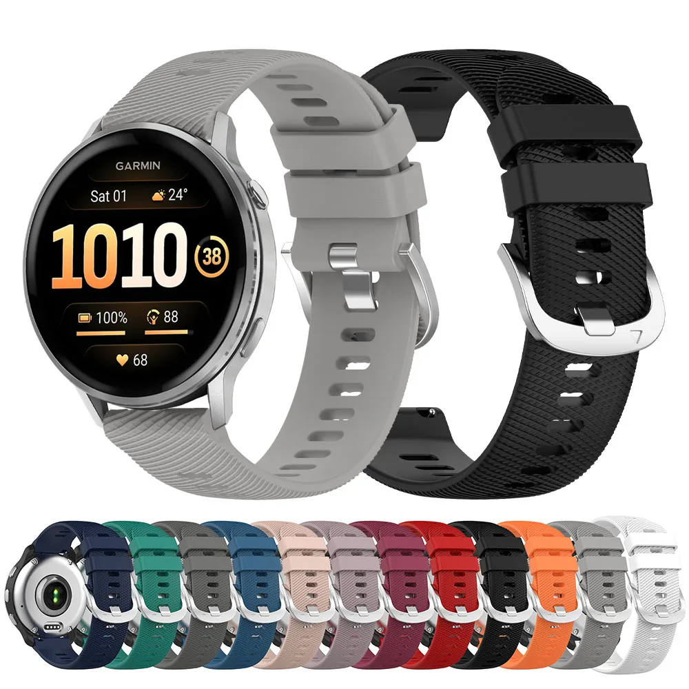20/22mm Replace Strap For Garmin Forerunner 570 165 255 265/Vivoactive 6 5 4  Silicone Watch Band For Garmin Venu 4 3 2 Bracelet