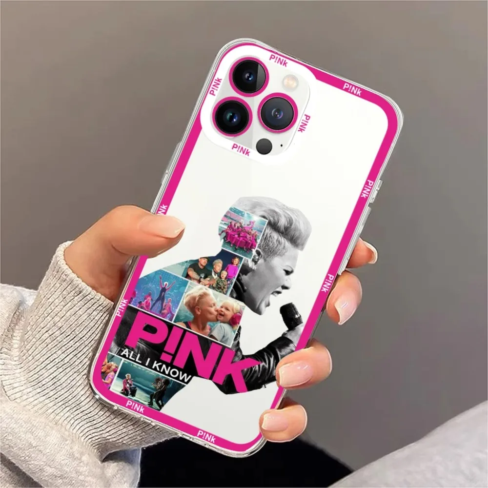 Singer P!Nk Phone Case For iPhone 11 12 Mini 13 14 15 Pro Max Transparent Shell