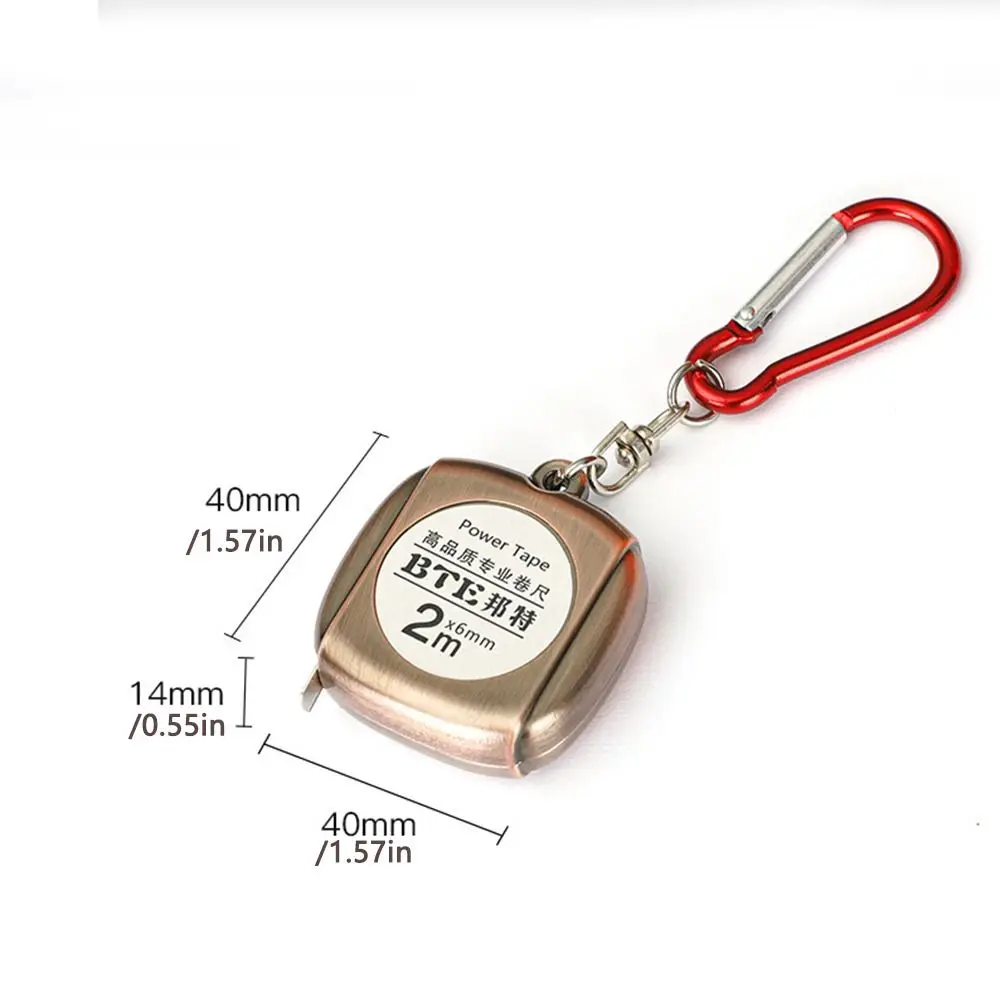 2M Keychain Tape Measure Retractable Ruler Multipurpose Mini Measuring Tool Measure Delicate Keychain Keyring Gift Ruler