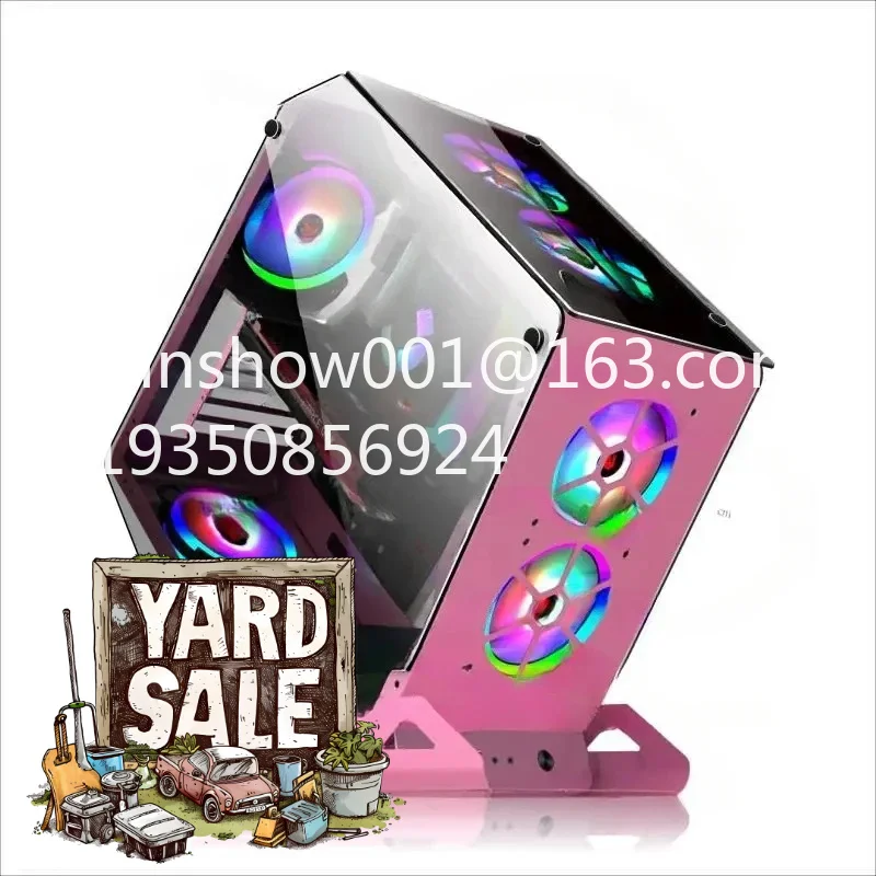 Internet Cafe E-Sports Water-Cooled Game Special-Shaped Open Tempered Glass Side Transparent Desktop Chassis