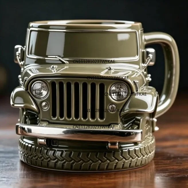 New wine cup, beer cup, simple belt handle, large-capacity tea, household drinking cup V8 engine coffee