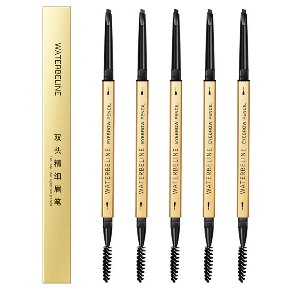 High Definition Eyebrow Pencil Non-fading Brow Enhancers Eyebrow Shaping Waterproof Double Head Precise Application Perfect Brow