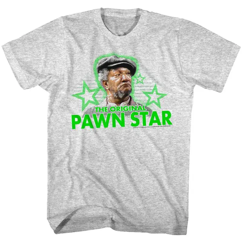

Redd Foxx Sanford Sons Original Pawn Star Мужская футболка ТВ комедийный топ серый