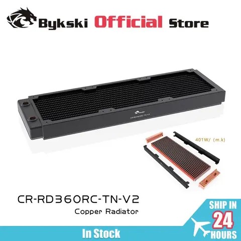 BYKSKI 360mm 구리 라디에이터 30mm 두께 12cm 팬 PC 수냉 고성능 쿨러 라디에이터 CR-RD360RC-TN-V2