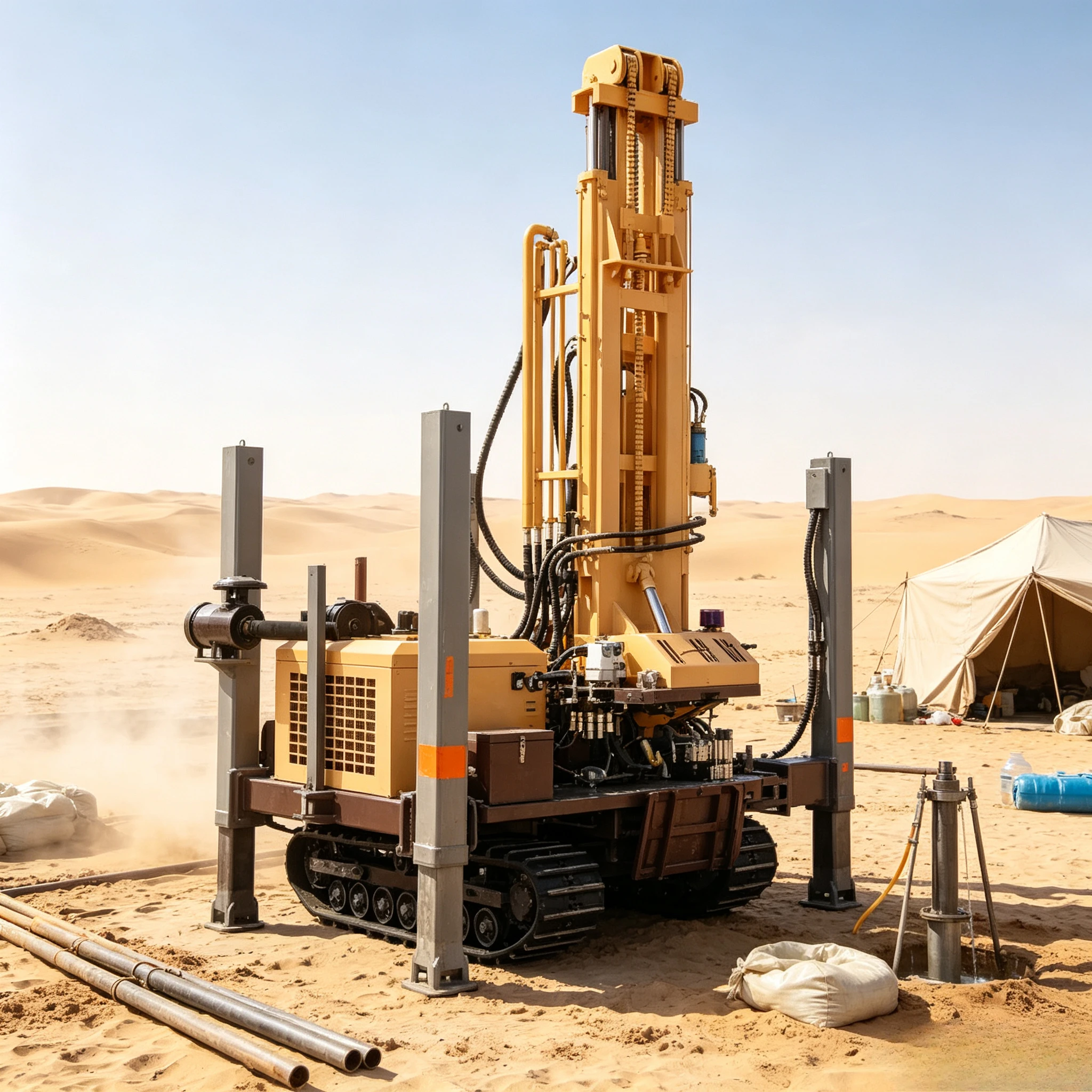Crawler Type Water Well Drilling Rig 300m 400m Mining Portable Water Drill with Gear and Pump Core Components Customized