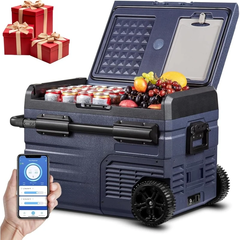 12 Volt Car Refrigerator,37 Quart (35L) RV Fridge,Portable Freezer Dual Zone,WIFI APP Control,-4-68℉ Car Cooler 12/24V DC