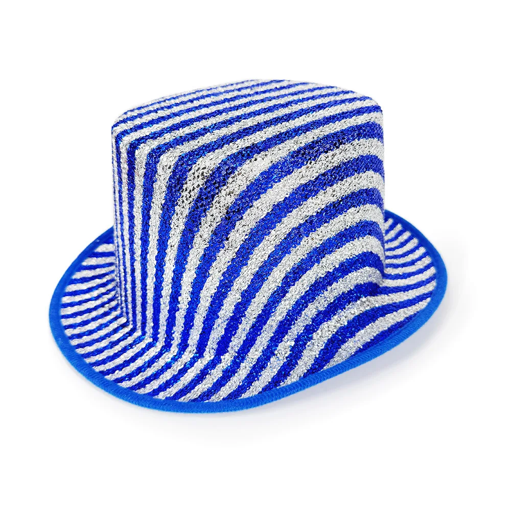 Cappello di seta con piume Cappello colorato Lincoln Cappello da clown cilindrico per spettacoli teatrali di carnevale