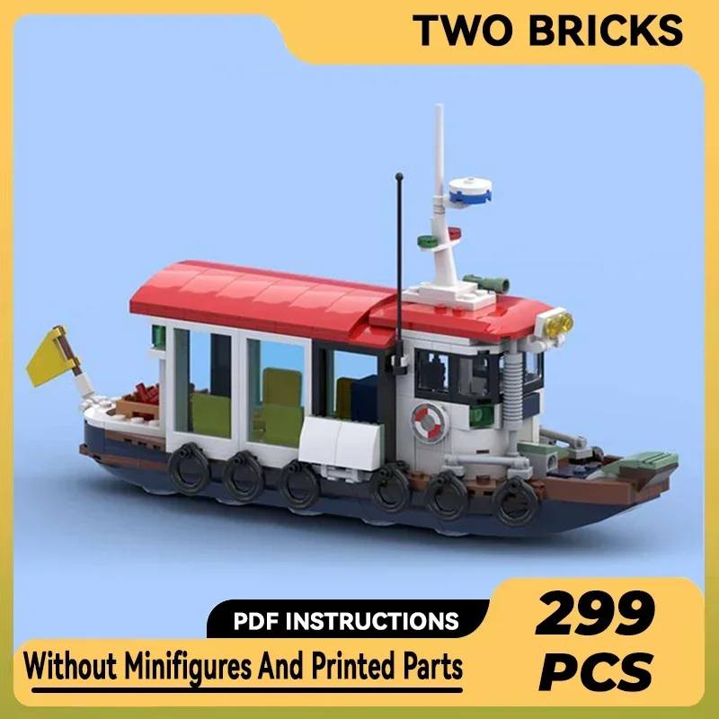 Tijolos técnicos moc, modelo de navio pequeno, barco postal, blocos de construção modulares, presentes, brinquedos para crianças, conjuntos diy, modelo de montagem