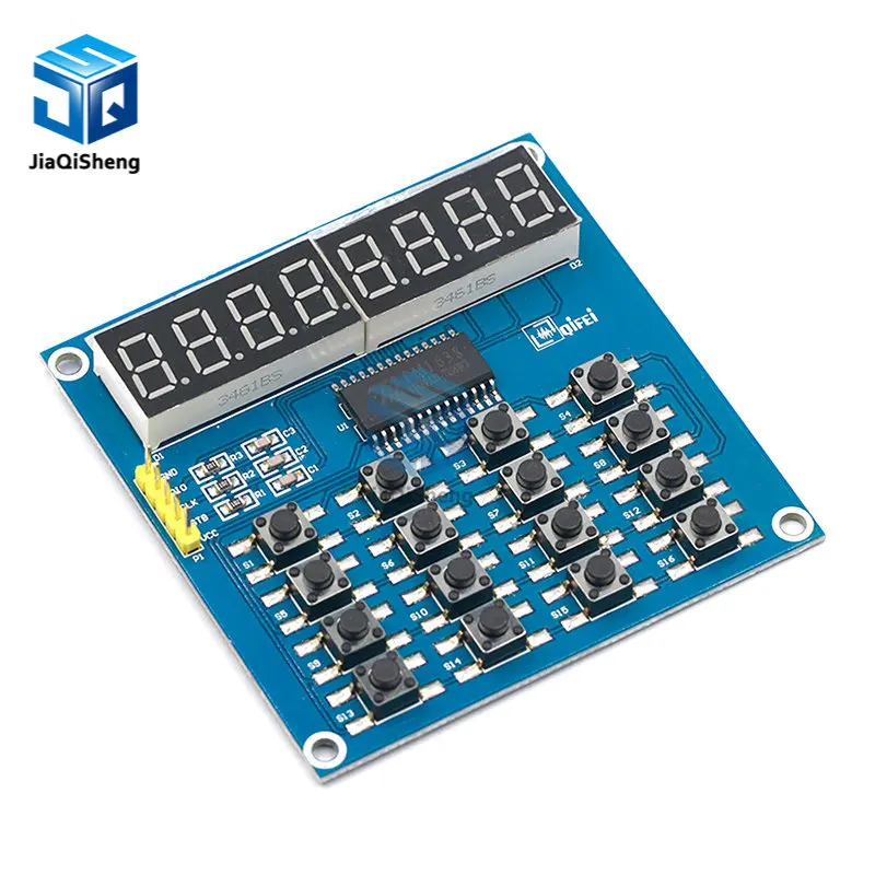 TM1638 LED Display 8-Bit Digital Tube Module 3-Wire 16 Keys 8 Bits Keyboard Scan And KEY LED Display Module For Arduino DIY Kit