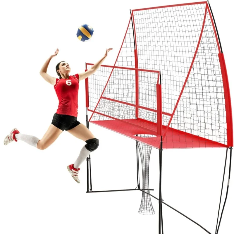 Volleyball net practice indoor and outdoor three-in-one adjustable portable steel frame service net Sports and Entertainment