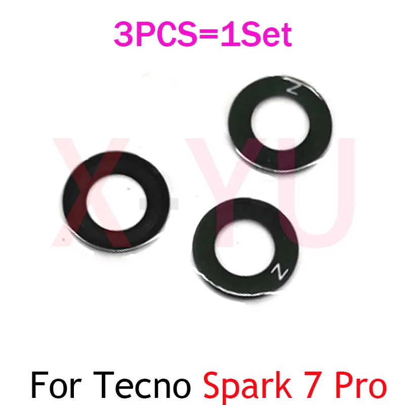 1Set For Tecno Spark 7P 7T 7 Pro Plus KF7 KF7J KF6 KF6P Rear Back Camera Glass Lens With Glue