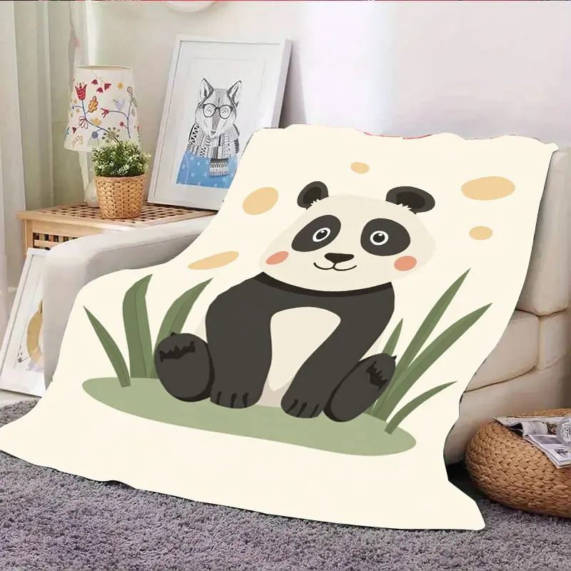 قطعة واحدة من بطانية الفانيلا اللطيفة على شكل باندا كرتونية للأطفال، رمي ناعم ومريح بتصميم من الخيزران #4