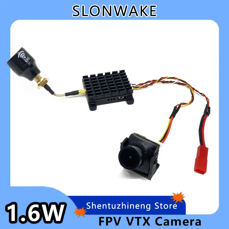 SLONWAKE 5.8Ghz 1.6W VTX transmitter 1600mW power adjustable /1200TVL Camera IRC Tramp FPV Suitable for RC fixed-wing UAV