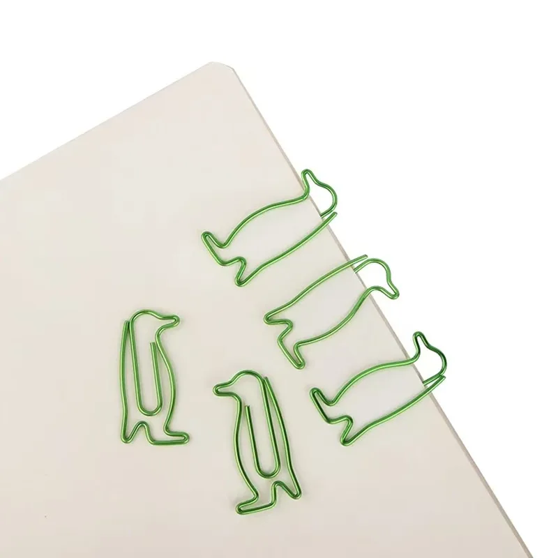 البطريق شكل دبابيس ورق ألوان جديدة الطيور على شكل دبابيس ورق الحيوان مشبك معدني القرطاسية القرطاسية المدرسية دبابيس مكتب الإبداعية