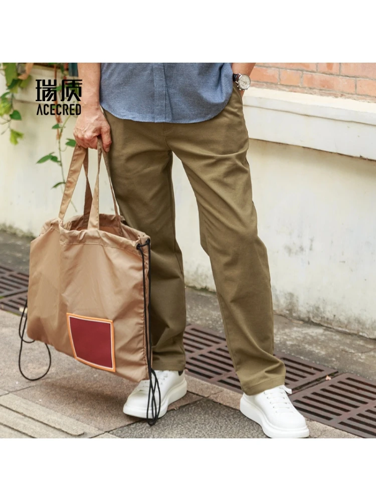 

Уютные повседневные брюки Volcanic Ro для мужчин среднего и старшего возраста, весна-осень, свободный крой, модный городской стиль, смесовая ткань из полиэстера