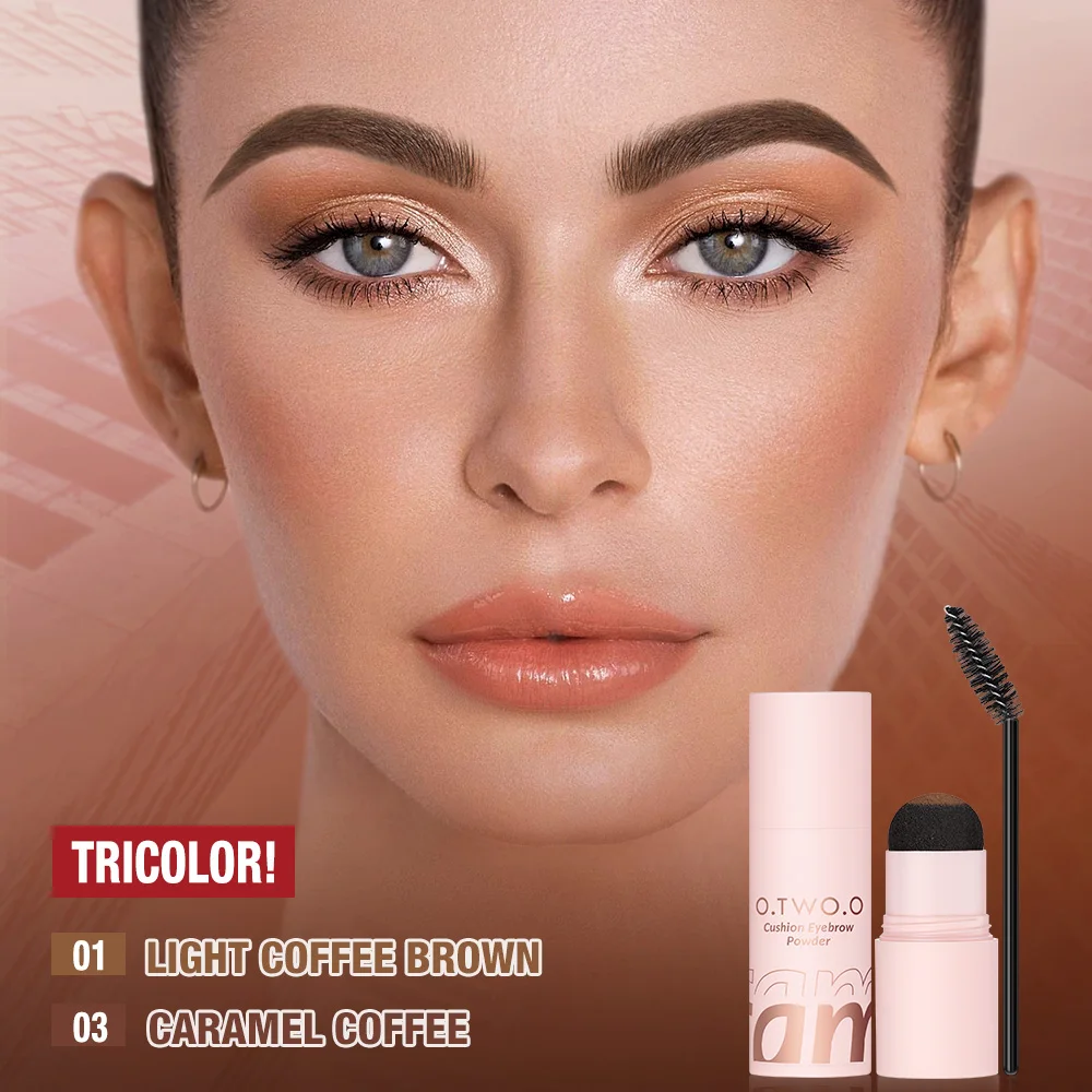 O.TWO.O Augenbrauenpuder, Haarschattenpuder, vielseitig einsetzbar, natürlich, wasserfest, wischfest, 24 Stunden langlebig, stark getöntes Augenbrauenpuder-Make-up