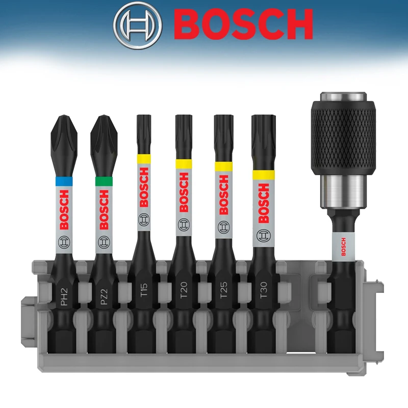 BOSCH Professional 7pcs 2608522327 Screwdriver Bit Set Length 55mm Accessory Impact Drill Spare Parts Batch Head