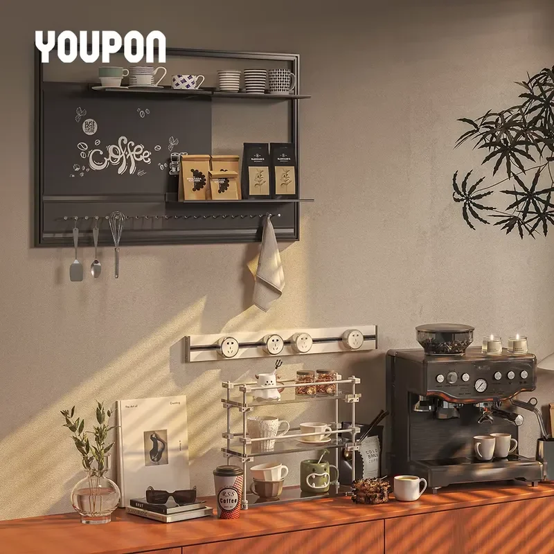 Latest Modern Minimalist Floating Aluminium Alloy Storage Rack Multi-Purpose Wall-Mounted Organizer for Kitchen & Living Room