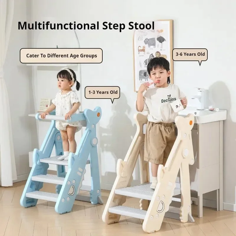 Adjustable folding footstool Children's entrance Plastic furniture assistant Removable potty training foot ladder