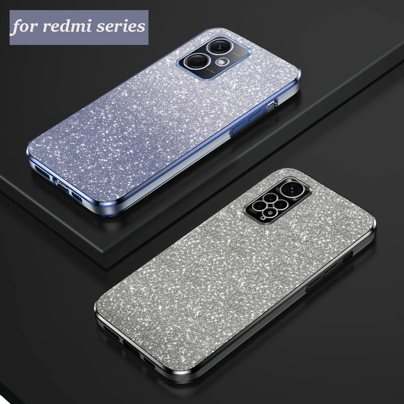 Note12 11pro Luxury Gradient Glitter Plating Case On For Xiaomi Redmi Note 11 12 Pro 4g Plus 5g 12s 11E Cover Note12 11S 12 S