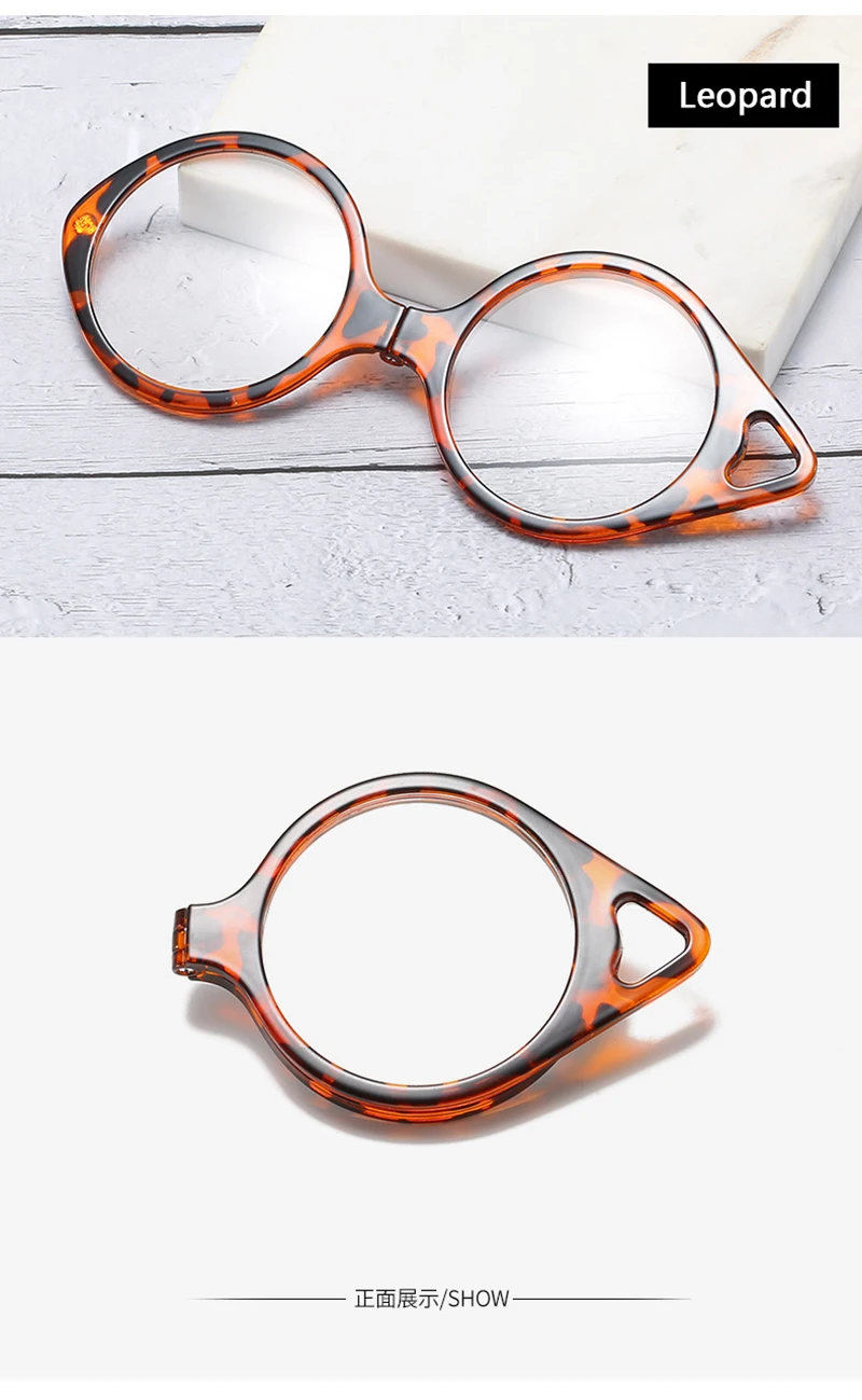 Faltbare Anhänger Hängende Lesebrille Lupe Tragbare Verhindern Verlust Runde Halskette Presbyopie Hyperopie Brille Geschenk – Detail 13