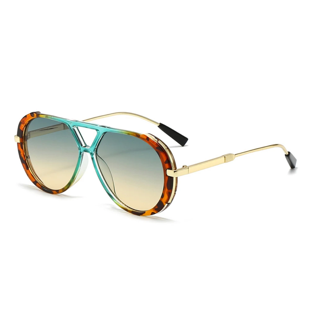 Women's New Round Double Beam Sunglasses Fashion Runway Wear Decorative Sunglasses Personalized Anti-ultraviolet Sun Glasses