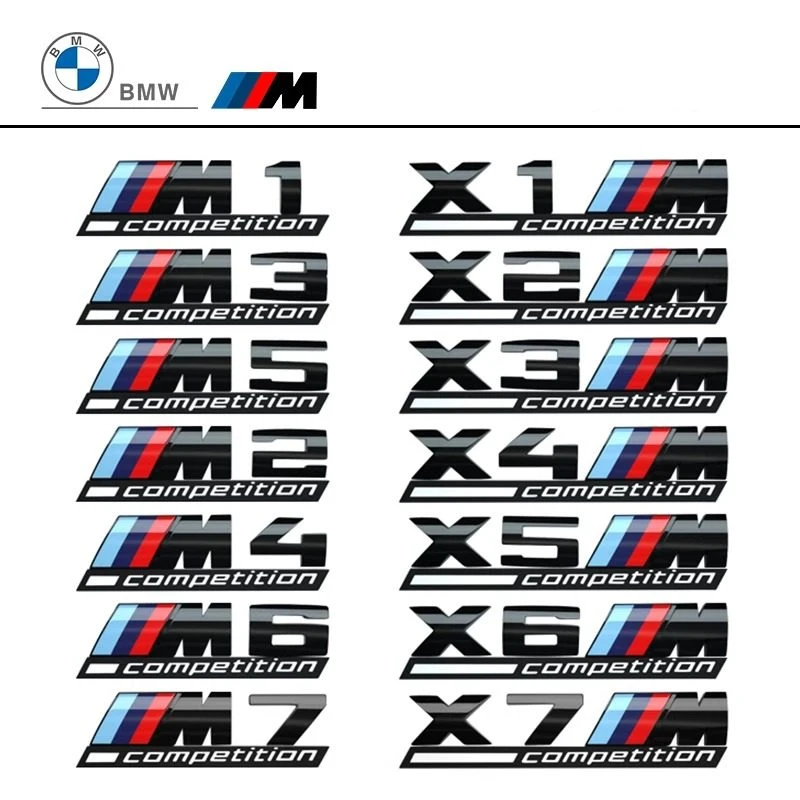 

Glossy Black COMPETITION Bar Underlined Emblem for BMW Thunder Edition M1 M2 M3 M4 M5 M6 M7 M8 X3M X4M X5M X6M Car Trunk Sticker